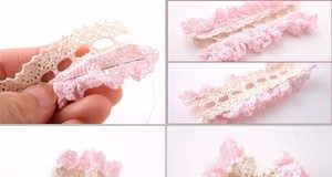 Cách làm kẹp tóc xinh yêu màu hoa đào cho bé - 1