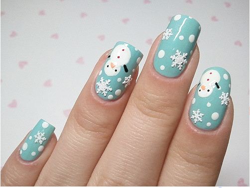 Hướng dẫn vẽ nail người tuyết đón Giáng Sinh - 9