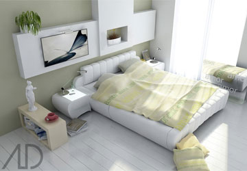 Phòng ngủ theo màu cơ bản của mệnh kim.
