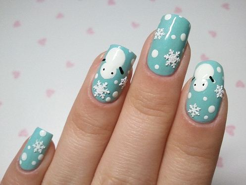 Hướng dẫn vẽ nail người tuyết đón Giáng Sinh - 8