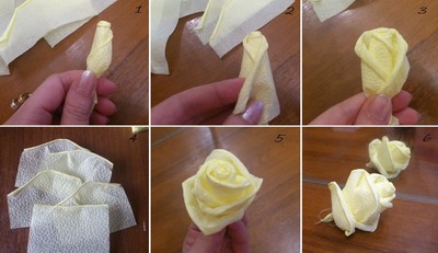 Làm hoa hồng giấy tuyệt đẹp từ giấy ăn 5