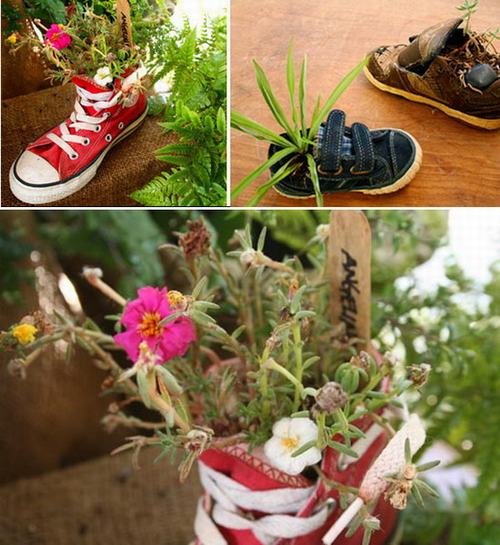 Cách tận dụng giày cũ để... trồng hoa - 26