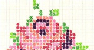 Cách sơn tranh tường theo mẫu thêu chữ thập - 1