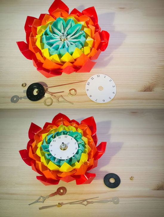 Cách làm hoa đồng hồ từ giấy origami siêu kute - 9