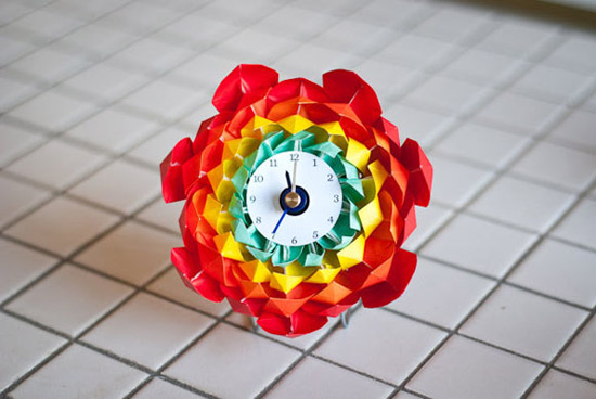 Cách làm hoa đồng hồ từ giấy origami siêu kute - 11