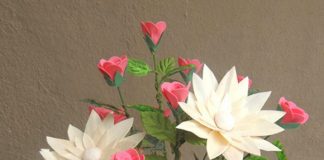 Học nhanh cách làm hoa hồng bằng giấy xốp tặng thầy cô8