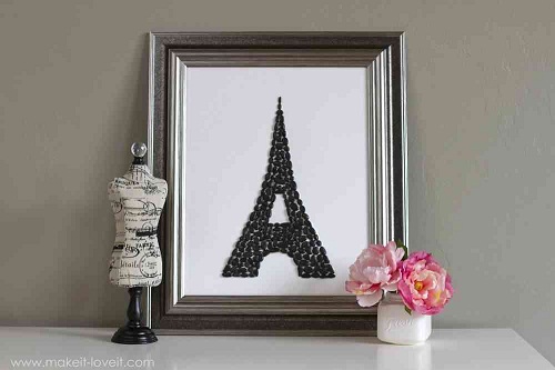 Cách làm tranh đính đá hình tháp Eiffel lãng mạn