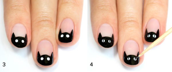 Hướng dẫn bạn cách sơn móng tay mèo đen cực đáng yêu
