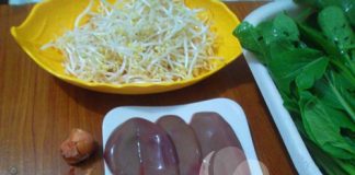 Cật heo xào rau cải giản dị