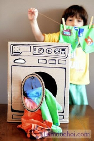 Cách làm máy giặt handmade để làm đồ chơi cho bé