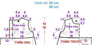 Hướng dẫn cách cắt may áo váy cho bé với dáng cổ sen tay dài
