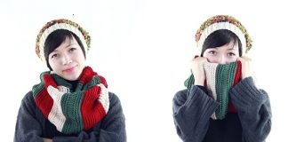 Cách đan khăn ống 3 màu cực đẹp đi chơi ngày Tết