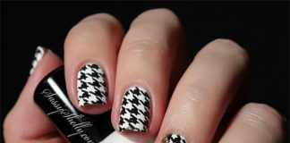 Đón Halloween với nail zic zắc đen trắng cực cool