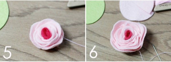 Hướng dẫn cách làm hoa hồng bằng vải dạ siêu dễ thương - 3