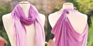 Cách tạo áo khoác dịu dàng từ khăn quàng cổ