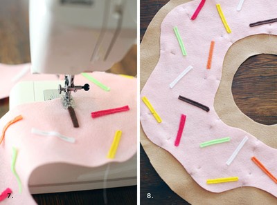 Cách may gối handmade hình bánh Donut tặng bé