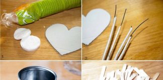 Tự làm cà phê khử mùi hình trái tim xinh xắn