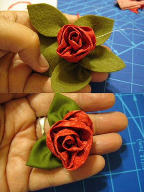 Quá đẹp với cách làm hoa hồng bằng vải chưng nhà đón Tết7