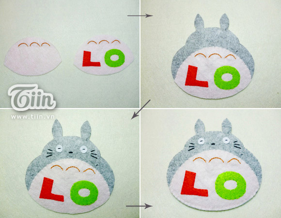 Cách làm đế lót ly thần Totoro cho các đôi tình nhân