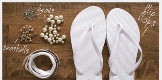 Sáng tạo chế dép tông đính đá cực sành điệu