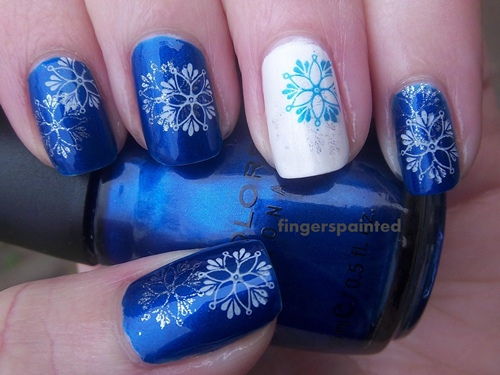 Hướng dẫn vẽ nail hoa tuyết cực đơn giản đón Giáng sinh - 9