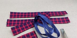 Hai kiểu nơ kẻ trang trí kẹp tóc mùa Noel 3