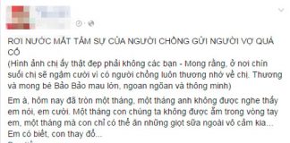 Rơi nước mắt với bức thư chồng gửi vợ quá cố