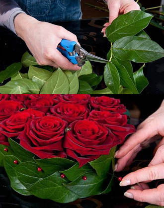 Cách cắm hoa hồng hình trái tim cho ngày Valentine