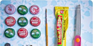 Làm khung ảnh từ nắp chai