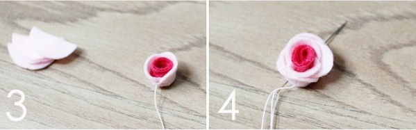 Hướng dẫn cách làm hoa hồng bằng vải dạ siêu dễ thương - 2