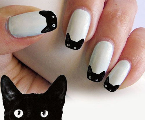 Hướng dẫn bạn cách sơn móng tay mèo đen cực đáng yêu