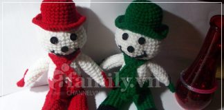 Khéo tay đan móc hình chú người tuyết dễ thương