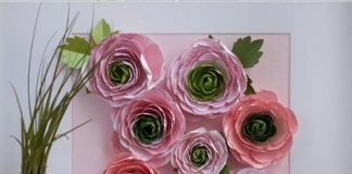 Cách làm tranh hoa hồng tặng mẹ trang trí nhà 'tiện đôi đường'