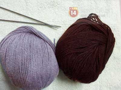 Học cách đan găng tay len hở ngón hai màu cực đẹp