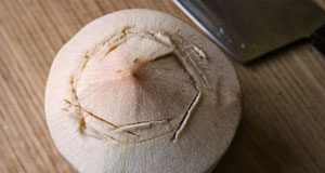 Trộn nộm đu đủ xanh với dừa tươi