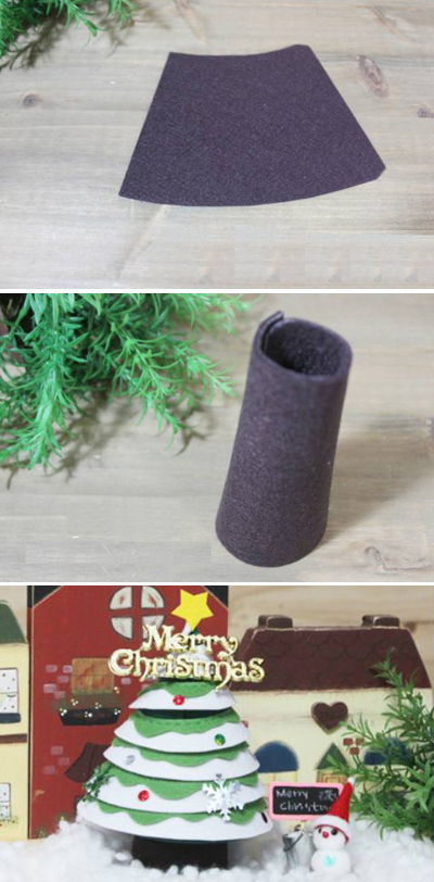 Dùng vải dạ tạo cây thông Noel cực xinh xắn mà đơn giản