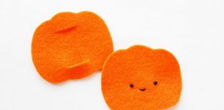 Làm dải băng nẹp sách hình quả bí ngô đáng yêu