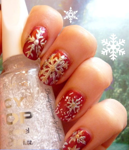 Hướng dẫn vẽ nail hoa tuyết cực đơn giản đón Giáng sinh - 3