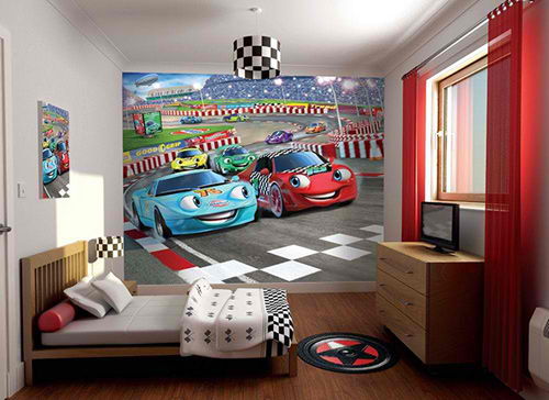 Những mẫu thiết kế phòng ngủ cho bé trai chủ đề xe đua