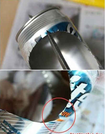 Nhặt nhạnh vỏ lon tái chế thành chậu cây mini