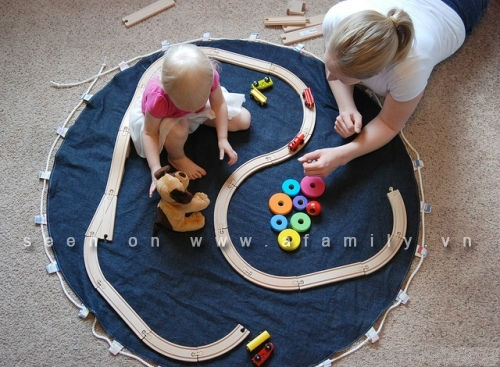 Hướng dẫn làm thảm vải kiêm túi đựng đồ chơi tiện dụng cho bé