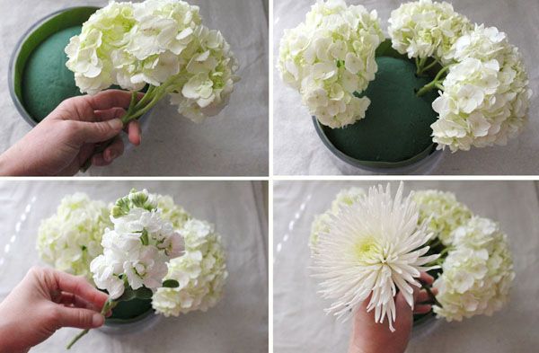 Cách cắm hoa cẩm tú cầu đẹp tinh tế với lá chuối