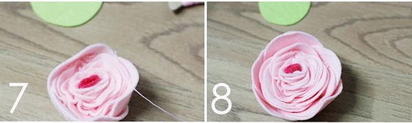 Hướng dẫn cách làm hoa hồng bằng vải dạ siêu dễ thương - 4