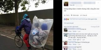 Khoảnh khắc mẹ dùng túi nilon tránh rét cho con gây xúc động