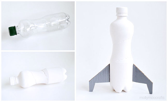 Cách làm đồ chơi từ chai nhựa hình tàu vũ trụ cho bé