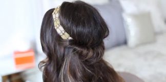 Tạo kiểu tóc xoắn với băng đô xinh