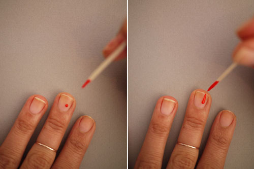 Cách vẽ móng tay bằng tăm cực dễ với mẫu nail nhỏ giọt