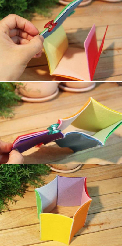 Tự làm ống đựng bút từ vải dạ màu sắc