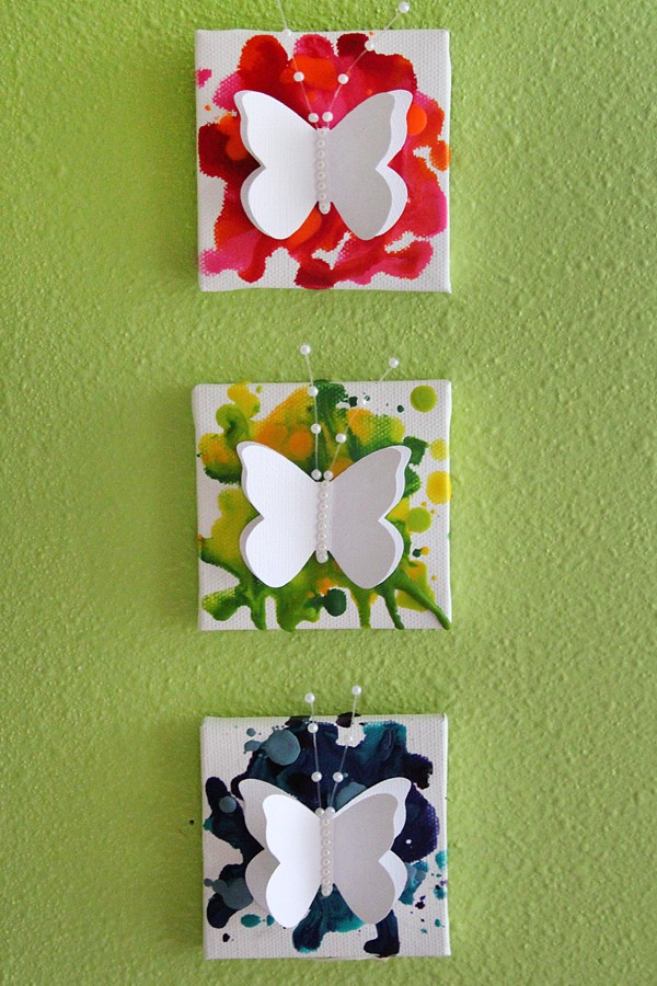 Cuối tuần tân trang nhà bằng 2 cách làm tranh bướm rực rỡ