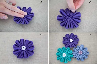 Cách làm hoa vải kanzashi đơn giản mà xinh xắn